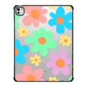 iPad Pro 13-inch (M4) iPad Impact Case Transparent Floral Pastel Colors 70s Retro Flower Power