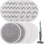 3897A Replacement Steam Mop Pads: 8 Packs Spin Mop Refills Compatible with Bissell Spinwave 3897A 3712C 3712W SmartSteam Scrubbing Steam Mop - Hard Floor Steam Mop Washable Pads (Soft)