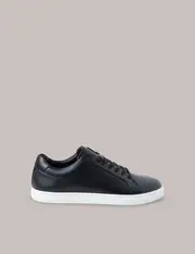 Hawes & Curtis Black Leather Trainers Size: 11