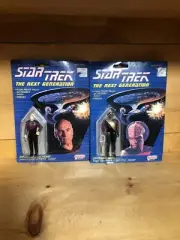 Star Trek the next Generation poseable toys Lieutenant worf and Captain Picard