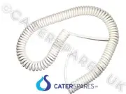 WHITE CURLY FLEX COILED CABLE MAIN LEAD 13AMP 4 METER LEAD 1.5MM 3 CORE WIRE