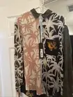 100 % Percent Authentic Palm Angels Mixed Media Button Up Size 52
