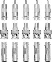 SING F LTD 15Pcs RCA to BNC Connectors Replacement BNC RCA Jack Adapter Connector CCTV Power Coax Coaxial Cable Coupler Electrical Accessories