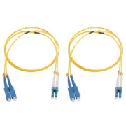 2Pcs 3.3Ft Single-Mode Duplex Fiber Optic Patch Cable LSZH LC to SC