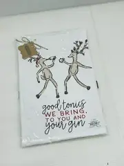 Reindeer Xmas Drinking Towel by Mud Pie #41500340R NEW