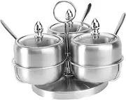 PartyKindom 1 Set Spice Jar Storage Box Seasoning Keeper Seasoning Rack Seasoning Containing Rack Stylish Condiment Container Condiment Shelf Condiment Rack Silver Stainless Steel