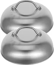 2pcs Stainless Steel Pot Lid Durable Smooth Metal Covers for Woks and Frying Pans Heavy Duty Design with Tight Seal for Enhanced Cooking Experience