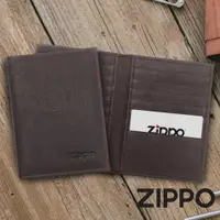 在飛比找蝦皮商城優惠-ZIPPO 咖啡色牛皮雙折信用卡夾 皮件皮夾 信用卡夾 卡夾