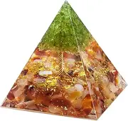 Nupuyai Carnelian Tree of Life Healing Crystal Pyramid with Gift Box, Spiritual Ornament Quartz Point Reiki Energy Figurine for Protection