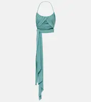[Alaia] Alaïa Draped halterneck top AU 12 blue