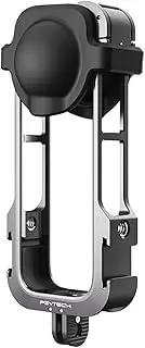 PGYTECH Aluminum Camera Cage for Insta360 X4, Protective Case with Silicone Lens Cover, Rig Housing Frame with 1/4"" Threads, Cold Shoe Mount for GoPro and Other Action Camera Accessories, QP-55A-010