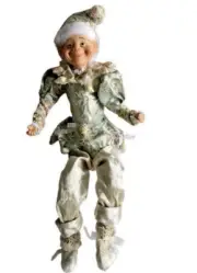 Santa's Christmas Poseable Elf Shelf Sitter Seashells Nautical Coastal