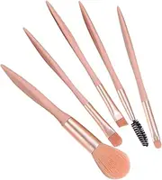 Healeved 5pcs Set Portable Makeup Brush Set Face Brush Set for Loose Powder for Travel and Seamless Application