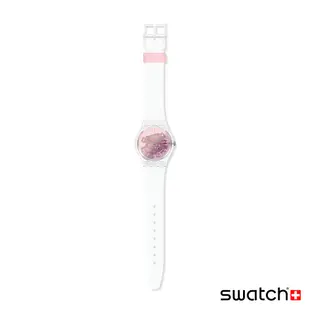 【SWATCH】Gent 原創 PINK DISCO FEVER 白色狂熱(34mm) 瑞士錶 GE290 手錶