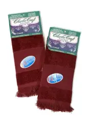 Charles Craft - Cranberry - Velour Fingertip Towels - Set/2