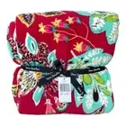 Vera Bradley Rumba Plush Throw Blanket New 80 x 50 Red Floral Cottage Core Fleec