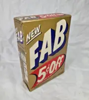 RARE GOLD BOX Original Vtg. 50's FUL Box of FAB Laundry Detergent Soap