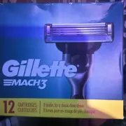 Gillette Mach 3 Men’s Razor Cartridge Blades - 12 Count