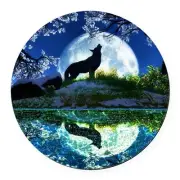 WOLF MOON ANIMAL HOWL NIGHT Pendant Sterling 925 Silver plated 18" Necklace GIFT