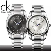 在飛比找momo購物網優惠-【瑞士 CK手錶 Calvin Klein】藍色秒針經典款紳