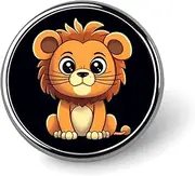 [FZMVSQH] Cute Cartoon Lion Printed Round Button Pin Badges Metal Pinback Buttons 1 Inch Pins for Hat Shirt Clothing Bags Decoration, Circular, Aluminum, Circular, Aluminum
