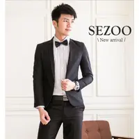 在飛比找蝦皮商城精選優惠-大尺碼台南高雄實體店現貨男西裝 韓版收腰黑色套裝《SEZOO
