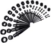 LLGL-EU Ohr-Stretching-Kit 50 Stück 14G-00G Ohr Messgeräte Expander Set Acryl Verjünger und Stecker & Silikon Tunnel Piercing-Schmuck-Set