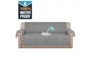 100% Waterproof Sofa Slipcover Premium Sofa 1/2/3/4 Seater and Recliner Sofa Furniture Protector, Non Slip Pet Friendly Faux Cotton Sofa Covers, Grey