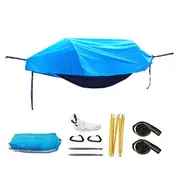 Multi-Functional Insect Net Waterproof Windproof Ultralight Parachute Hammock Aerial Tent Portable Outdoor Camping 270x140cm Blue