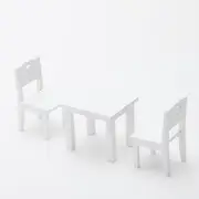 3-piece children's table and chair simulator furniture White