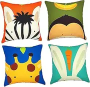 QUMIIRITY Lovely Cartoon Animal Pillowcase Short Plush Pillow Cover for Home Sofa Library Party