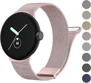 [Meliya] Metal Band Compatible with Google Pixel Watch 2 Band / Pixel Watch Bands for Women Men, Stainless Steel Mesh Loop Adjustable Wristband Replacement Strap for Google Pixel Watch 2 2023 / Pixel Watch 2022