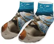[QMNVBDS] Sea Shell Starfish Socks Ankle Length Socks Casual Short Socks for Women Men Low Cut Sports Socks Running Socks No Show Socks Ankle Socks Athletic Socks Workout Socks, Style, One Size, Style