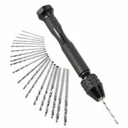 Ozoffer 20pcs Mini hand drill Vise Hand Bits Twist Woodworking Set Precision Pin ausell