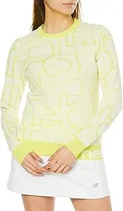 [New Balance] 012-2170501 Women's Water Repellent Crew Neck Knit (Big Logo, Stretchy) / Golf Sweater, 030_White