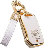 CACARLIKE for Car Key Fob Cover with Pearl Keychain Lanyard