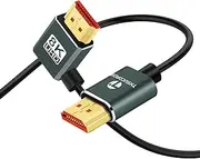 Thsucords Ultra Thin 8K HDMI 2.1 90 Degree Right Angle Cable 3M, Flexible Slim High Speed Cord Support 4K@120Hz 8K@60Hz Compatible with Roku TV/HDTV/PS5/Blu-ray