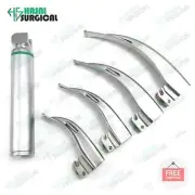 ORIGNAL FIBER OPTIC Laryngoscope Mac Set of 4 BLADE & HANDLES