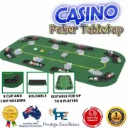 Vidaxl Poker Tabletop 8 Player Green Folding Table Rectangular Casino Game Card