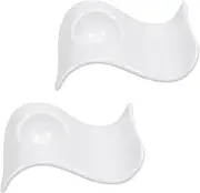ULTECHNOVO 2Pcs Ceramic Egg Cup Wave Type Egg Holders Stylish Egg Tray for Home Restaurant Broken Resistant Material Elegant White Design
