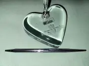 NEW GALWAY CRYSTAL HEART ETCHED CLADDAGH PEN STAND HOLDER PAPERWEIGHT W/PEN