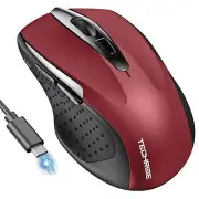 Bluetooth Mouse Rechargeable Wireless Mouse BT5.0/3.0 & 2.4G Ergonomic Mouse ...