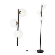 YHTlaeh Floor Lamp Modern 3 Globe for Living Room Bright Lighting LED Black