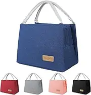 Insulated Lunch Bag for Women Men Kids, Small Lunch Tote Cooler Bag Portable, Adult Lunch Box Containers Bag for Work School Office Picnic Snack Bag (Blue)
