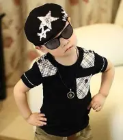 Handsome kids children Boys Girls Star Fashion Beret Black Sun Hat Cap Beanie