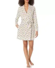 NWT- COSABELLA 'Ski Trip' Holiday Lights Printed Pima/Modal Robe, Multi - Medium