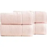 4PK Renee Taylor 650GSM Cambridge 80x160cm Bath Sheet Textured Towel Primrose