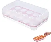 TXHFYKH Egg Holder, 15 Capacity Egg Holder for Refrigerator Organizer Bins, Fridge Egg Drawer Organizer Holder Trays, Egg Container for Refrigerator