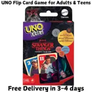 UNO Flip Mattel Games! Stranger Things Card Game for Adults & Teens with Double-