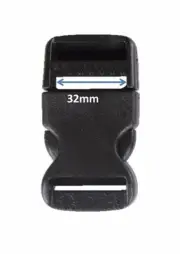 32mm Black Plastic Side Quick Release Buckle Clip – Belt Strap Backpack Bag RE